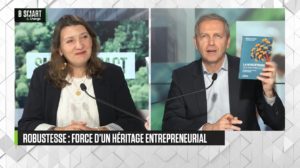 Isabelle Cussac sur le plateau de Bsmart avec Thomas Hugues présentant le livre "La robustesse des PME familiales"